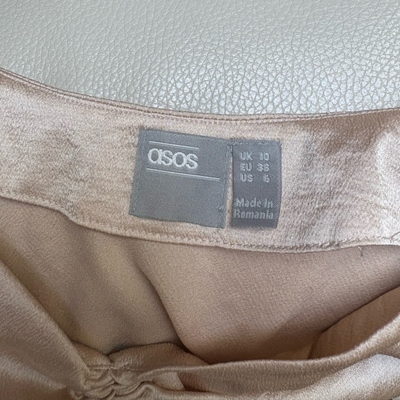 ASOS Rose Gold Ruched Tie Front Camisole - Picture 5 of 6